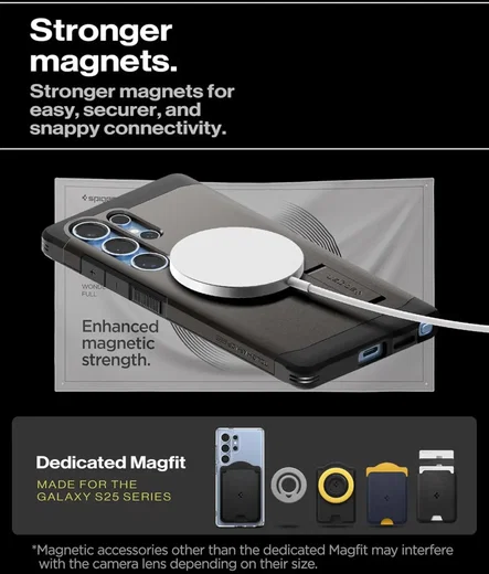 Spigen Tough Armor MagFit Samsung Galaxy S25 Ultra Hoesje Gunmetal afbeelding 5