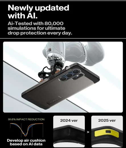 Spigen Tough Armor MagFit Samsung Galaxy S25 Ultra Hoesje Gunmetal afbeelding 6