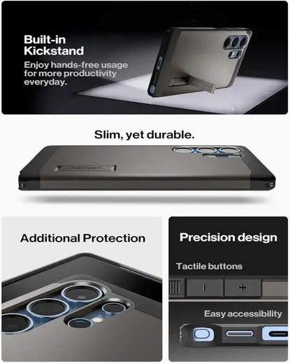Spigen Tough Armor MagFit Samsung Galaxy S25 Ultra Hoesje Gunmetal afbeelding 7