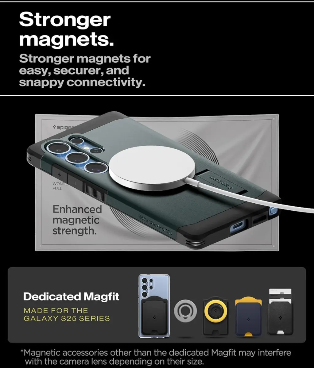 Spigen Tough Armor MagFit Samsung Galaxy S25 Ultra Hoesje Groen afbeelding 6
