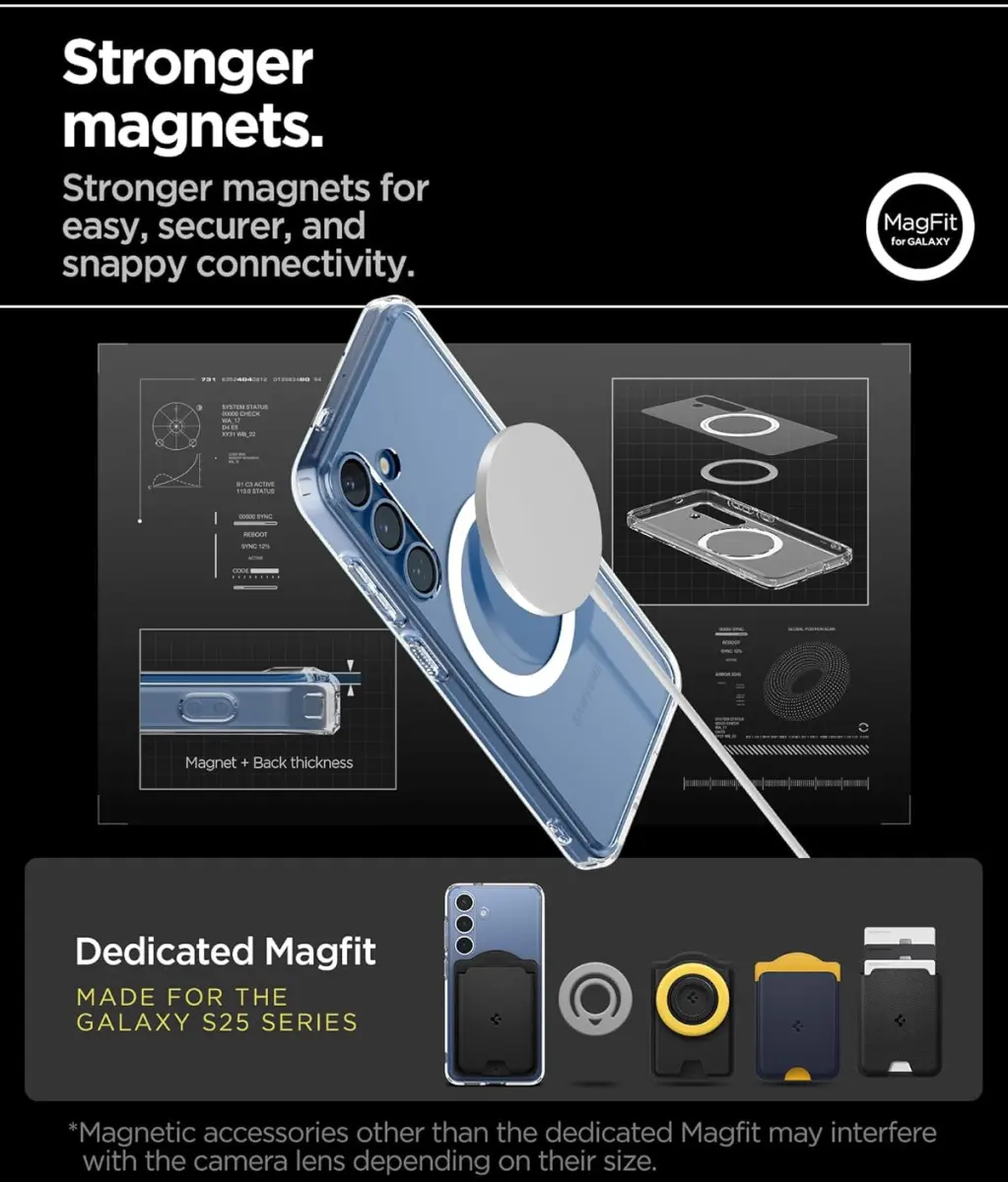 Spigen Ultra Hybrid MagFit Samsung Galaxy S25 Hoesje Back Cover Wit afbeelding 4