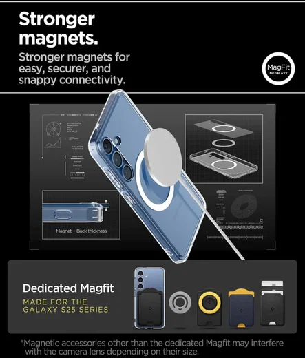 Spigen Ultra Hybrid MagFit Samsung Galaxy S25 Hoesje Back Cover Wit afbeelding 4