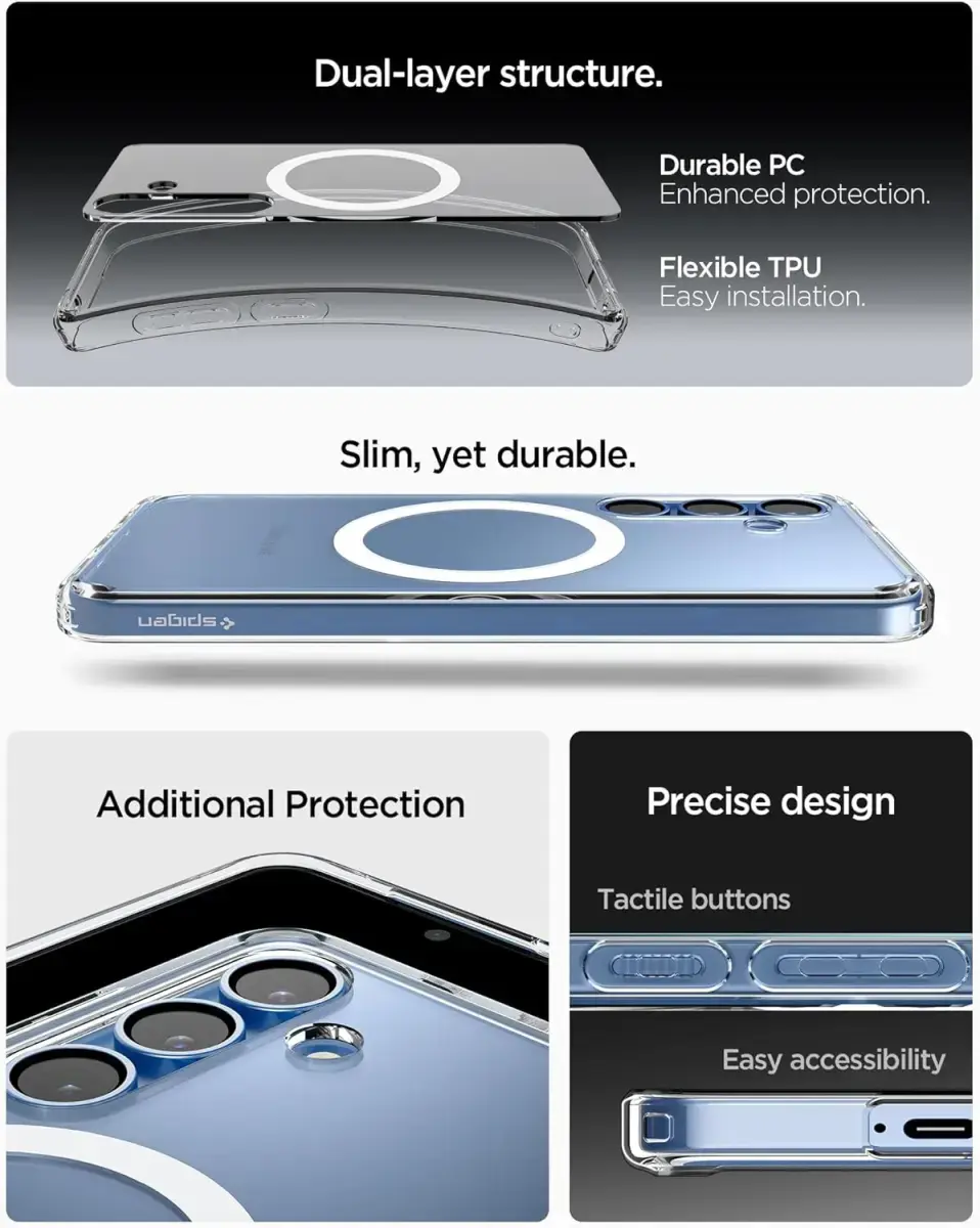 Spigen Ultra Hybrid MagFit Samsung Galaxy S25 Hoesje Back Cover Wit afbeelding 6