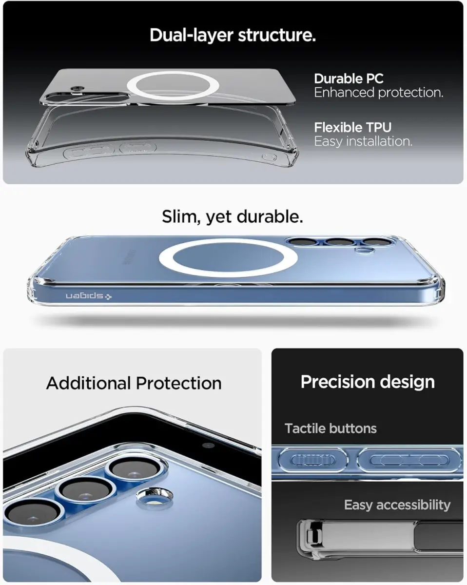 Spigen Ultra Hybrid MagFit Samsung Galaxy S25 Plus Hoesje Wit afbeelding 4