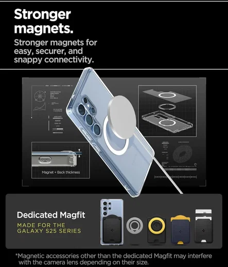 Spigen Ultra Hybrid MagFit Samsung Galaxy S25 Ultra Hoesje Wit afbeelding 6