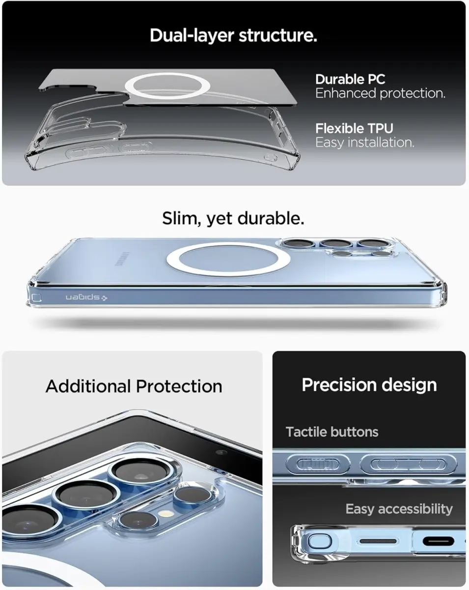 Spigen Ultra Hybrid MagFit Samsung Galaxy S25 Ultra Hoesje Wit afbeelding 7