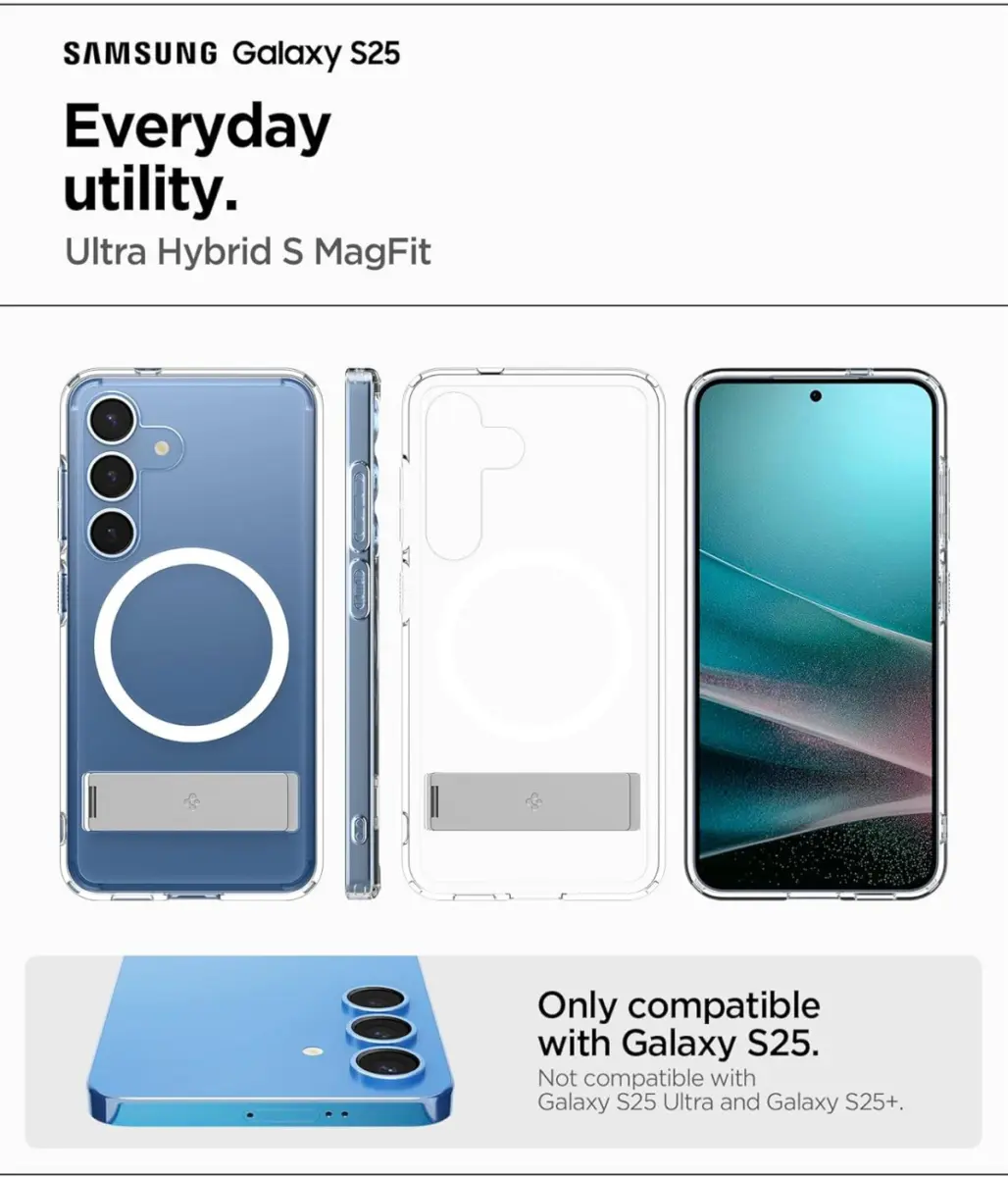 Spigen Ultra Hybrid S MagFit Samsung Galaxy S25 Hoesje Back Cover Wit afbeelding 3