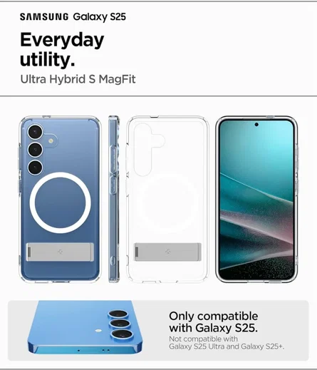Spigen Ultra Hybrid S MagFit Samsung Galaxy S25 Hoesje Back Cover Wit afbeelding 3