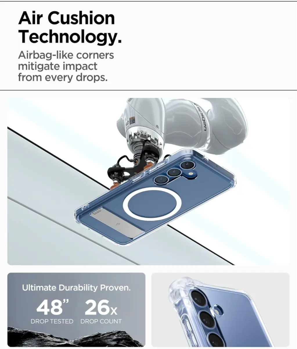 Spigen Ultra Hybrid S MagFit Samsung Galaxy S25 Hoesje Back Cover Wit afbeelding 4