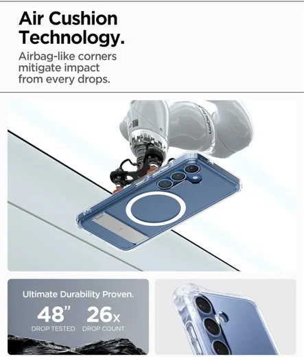 Spigen Ultra Hybrid S MagFit Samsung Galaxy S25 Hoesje Back Cover Wit afbeelding 4
