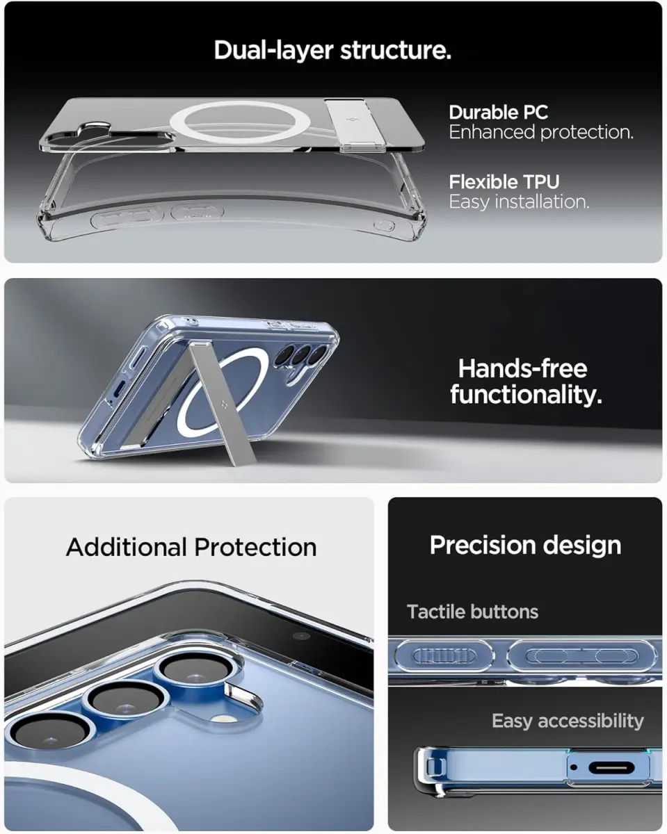 Spigen Ultra Hybrid S MagFit Samsung Galaxy S25 Hoesje Back Cover Wit afbeelding 5