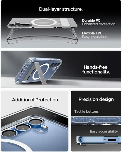 Spigen Ultra Hybrid S MagFit Samsung Galaxy S25 Hoesje Back Cover Wit afbeelding 5