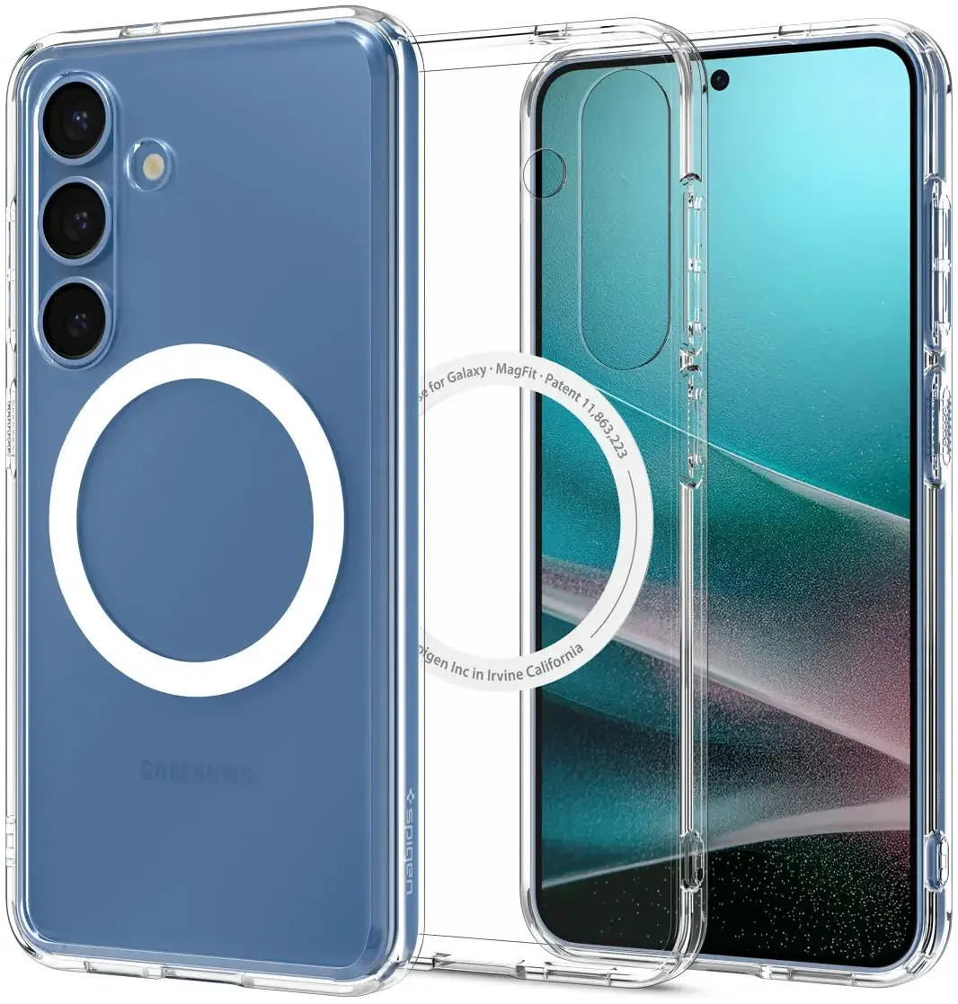 Spigen Crystal Hybrid MagFit Samsung Galaxy S25 Hoesje Back Cover Wit afbeelding 1