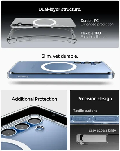 Spigen Crystal Hybrid MagFit Samsung Galaxy S25 Hoesje Back Cover Wit afbeelding 5