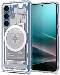Spigen Ultra Hybrid MagFit Samsung Galaxy S25 Hoesje Back Cover Zero One Wit afbeelding