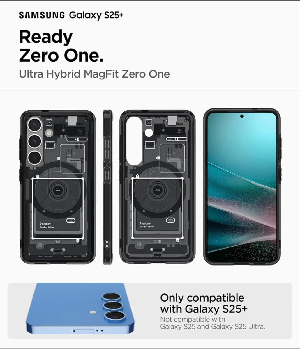 Spigen Ultra Hybrid MagFit Samsung Galaxy S25 Plus Hoesje Zero One Zwart afbeelding 5