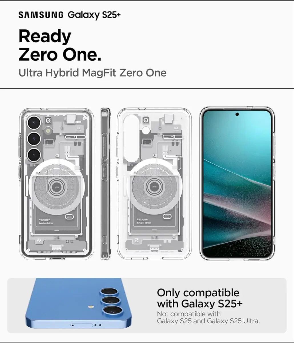 Spigen Ultra Hybrid MagFit Samsung Galaxy S25 Plus Hoesje Zero One Wit afbeelding 5
