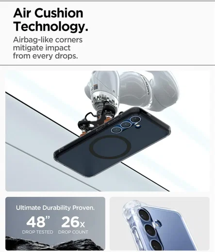 Spigen Ultra Hybrid MagFit Samsung Galaxy S25 Hoesje Back Cover Frosted Zwart afbeelding 4