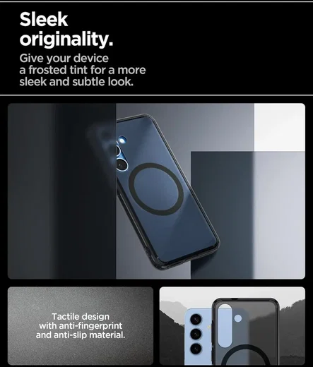 Spigen Ultra Hybrid MagFit Samsung Galaxy S25 Hoesje Back Cover Frosted Zwart afbeelding 7