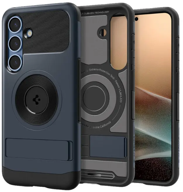 Spigen Slim Armor MagFit Samsung Galaxy S25 Plus Hoesje Back Cover Metal Slate afbeelding 1