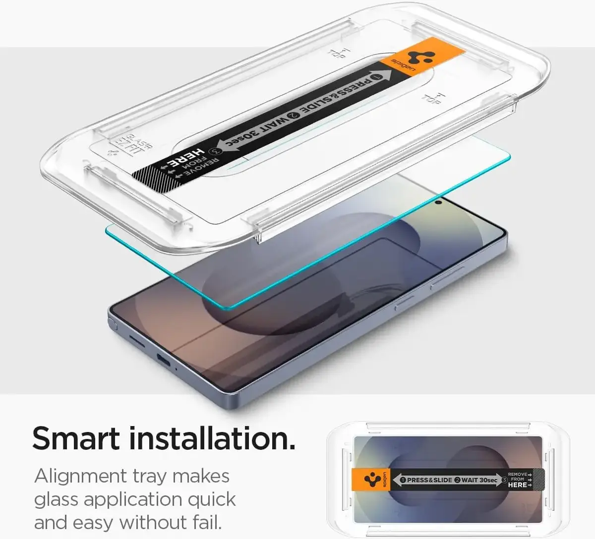 Spigen EZ Fit GLAS.tR Samsung Galaxy S25 Ultra Screen Protector 2-Pack afbeelding 3