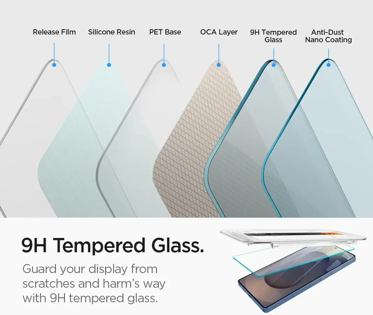 Spigen EZ Fit GLAS.tR Samsung Galaxy S25 Ultra Screen Protector 2-Pack afbeelding 5