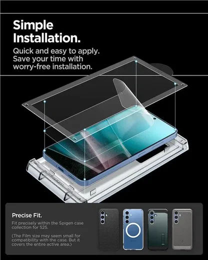 Spigen EliteShield EZ Fit Samsung Galaxy S25 Screen Protector afbeelding 4