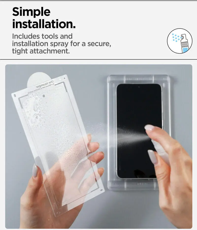 Spigen EliteShield EZ Fit Samsung Galaxy S25 Plus Screen Protector afbeelding 5
