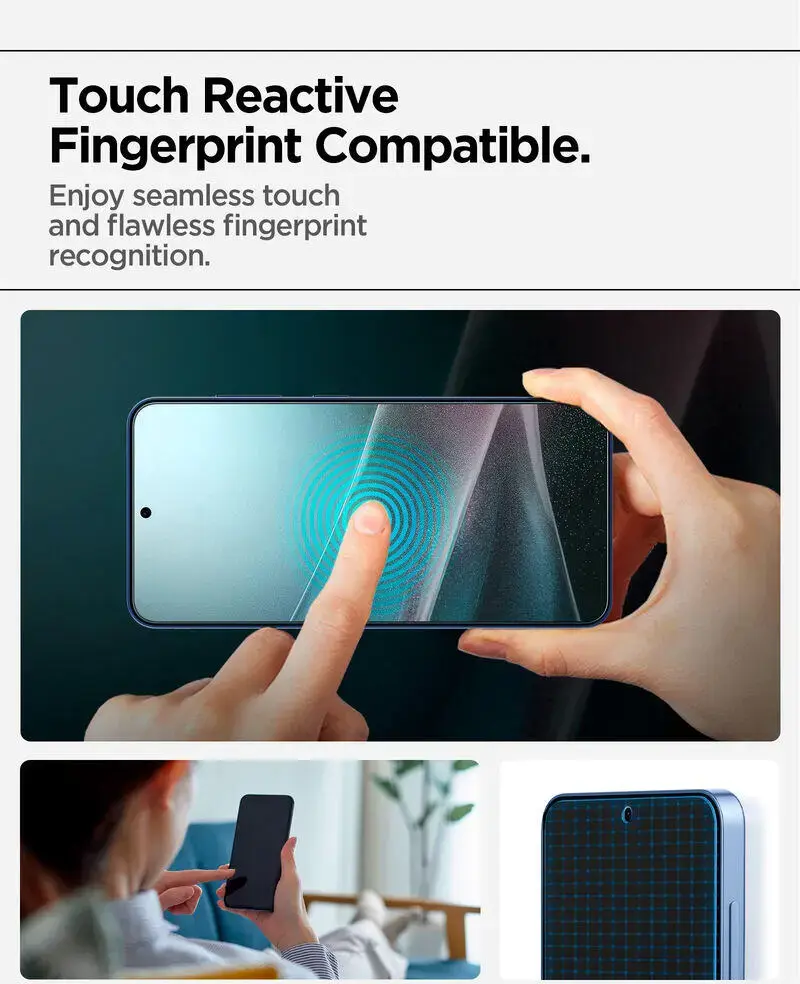 Spigen EliteShield EZ Fit Samsung Galaxy S25 Plus Screen Protector afbeelding 8