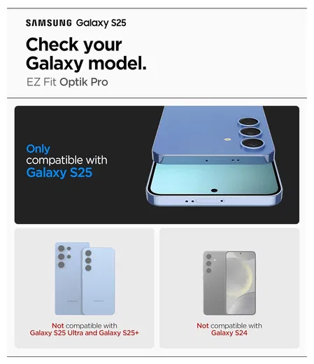 Spigen EZ Fit Optik Pro Samsung Galaxy S25 Camera Lens Protector Clear (2-Pack) afbeelding 2