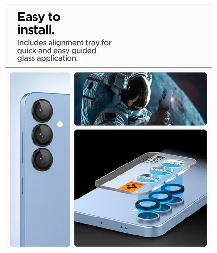 Spigen EZ Fit Optik Pro Samsung Galaxy S25 Camera Lens Protector Clear (2-Pack) afbeelding 3