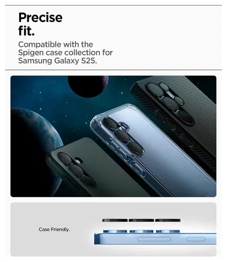 Spigen EZ Fit Optik Pro Samsung Galaxy S25 Camera Lens Protector Clear (2-Pack) afbeelding 4