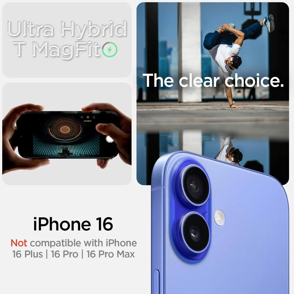 Spigen Ultra Hybrid T Apple iPhone 16 Hoesje MagSafe Back Cover Zwart afbeelding 3