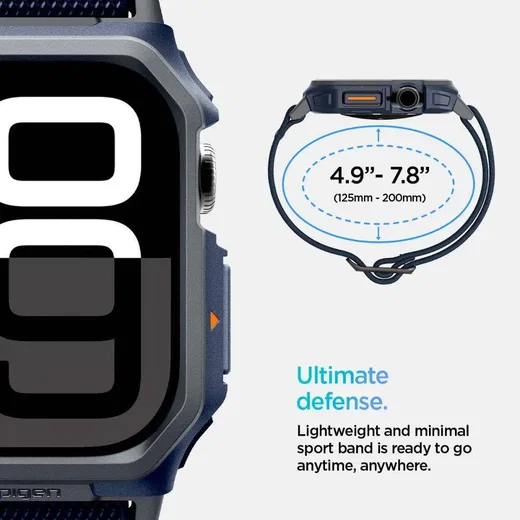 Spigen Lite Fit Pro - Apple Watch 11/10 46MM Hoesje en Bandje - Blauw afbeelding 4