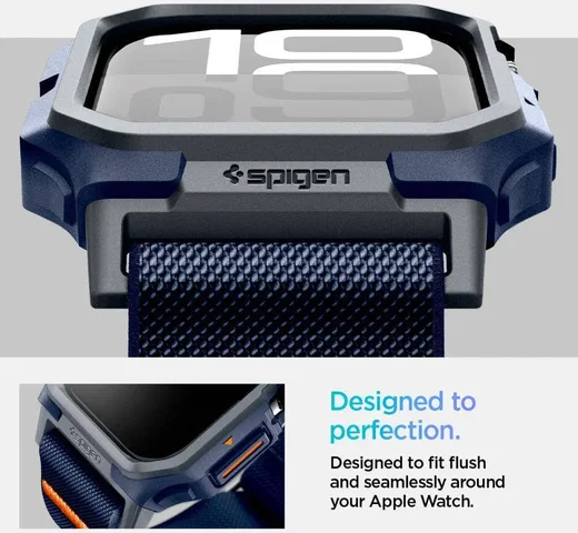 Spigen Lite Fit Pro - Apple Watch 11/10 46MM Hoesje en Bandje - Blauw afbeelding 7