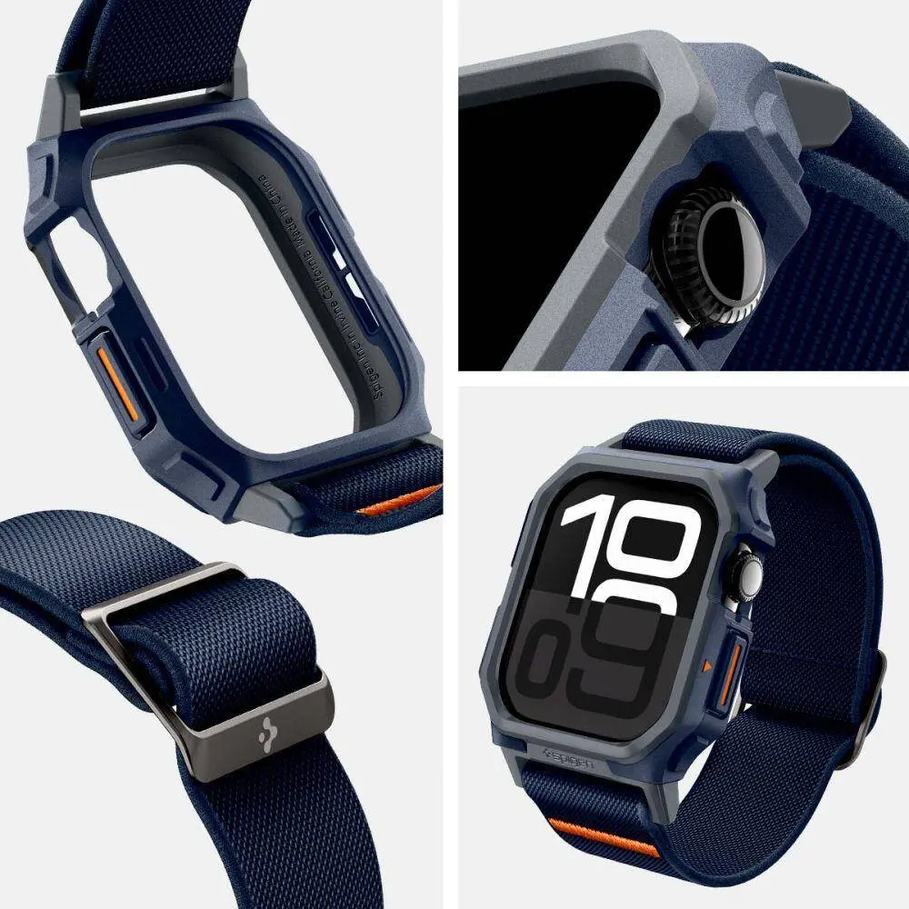 Spigen Lite Fit Pro - Apple Watch 11/10 46MM Hoesje en Bandje - Blauw afbeelding 9