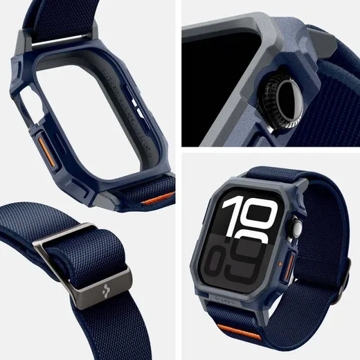 Spigen Lite Fit Pro - Apple Watch 11/10 46MM Hoesje en Bandje - Blauw afbeelding 9