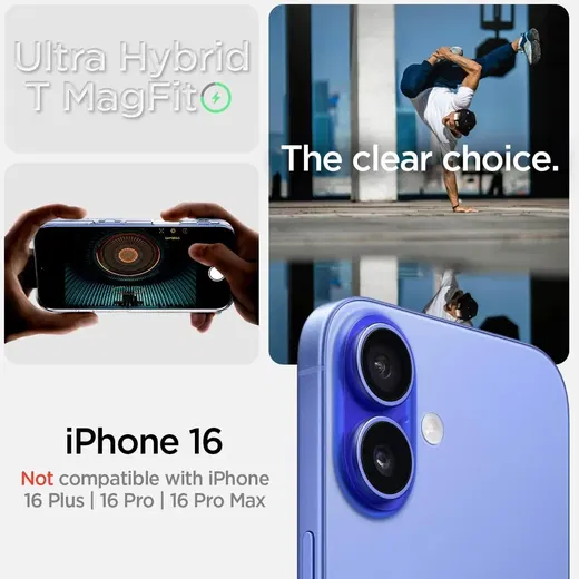 Spigen Ultra Hybrid T Apple iPhone 16 Hoesje MagSafe Back Cover Wit afbeelding 3