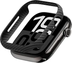PITAKA Air Case - Apple Watch 11/10 46MM Hoesje - Aramide Ultra Dun - Zwart afbeelding
