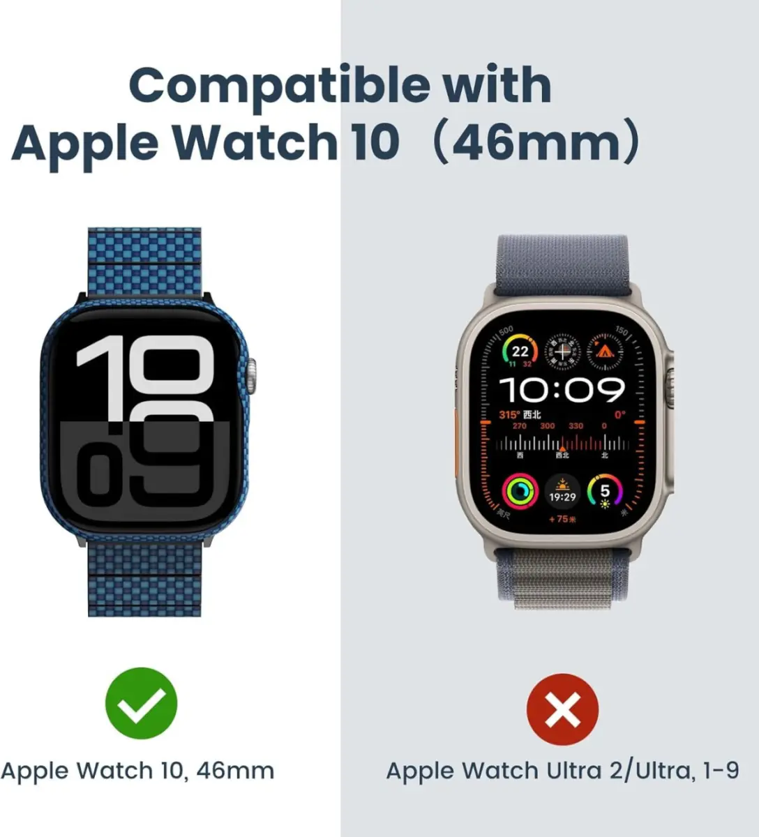 PITAKA Air Case - Apple Watch 11/10 46MM Hoesje - Aramide Ultra Dun - Blauw afbeelding 3