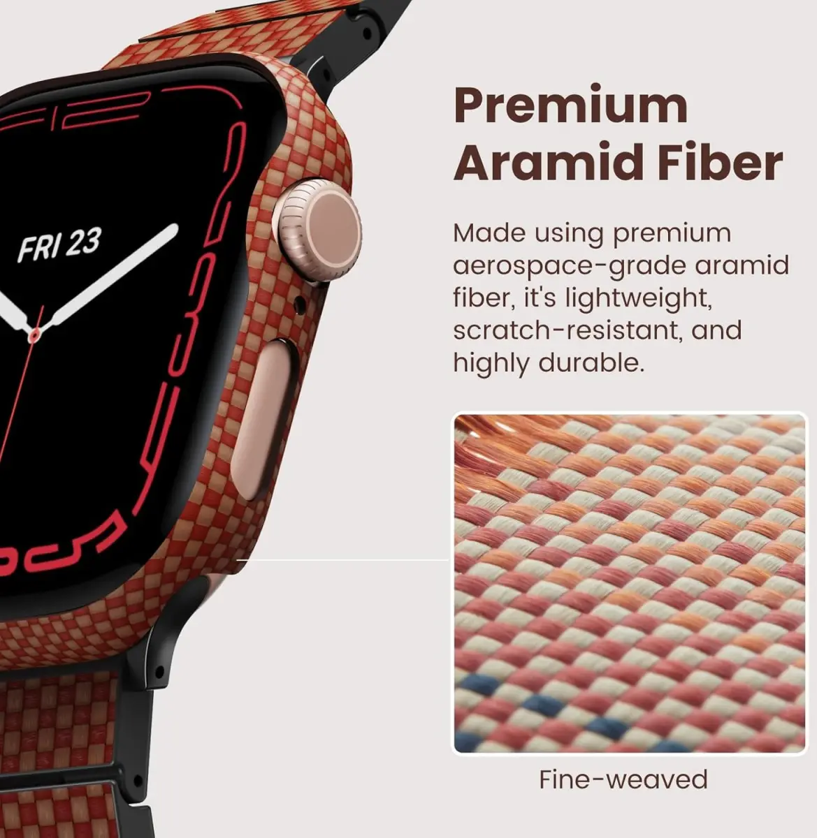 PITAKA Air Case - Apple Watch 11/10 42MM Hoesje - Aramide Ultra Dun - Sunset afbeelding 4