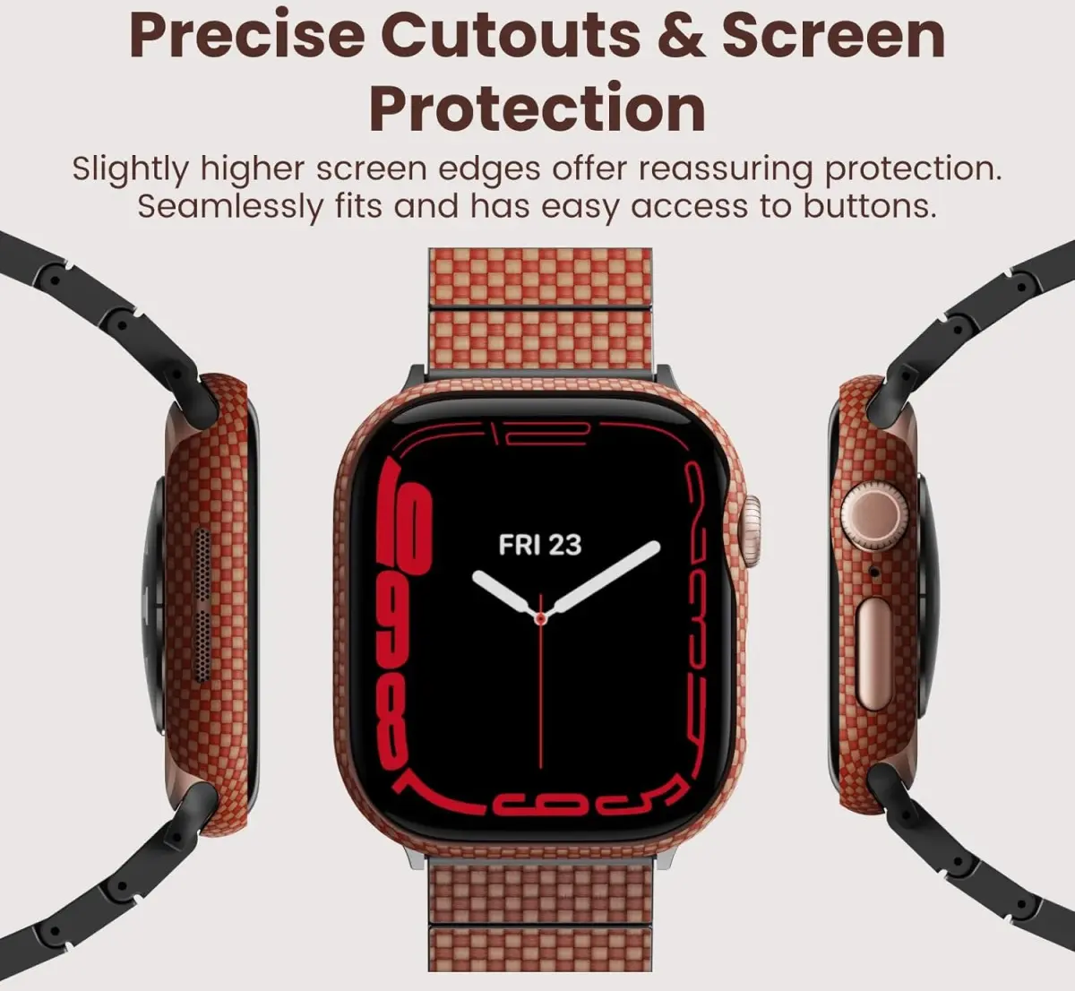 PITAKA Air Case - Apple Watch 11/10 42MM Hoesje - Aramide Ultra Dun - Sunset afbeelding 7