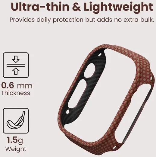 PITAKA Air Case - Apple Watch Ultra 3/2/1 Hoesje - Aramide Ultra Dun - Sunset afbeelding 5