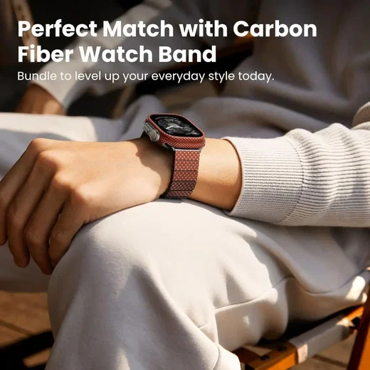 PITAKA Air Case - Apple Watch Ultra 3/2/1 Hoesje - Aramide Ultra Dun - Sunset afbeelding 6