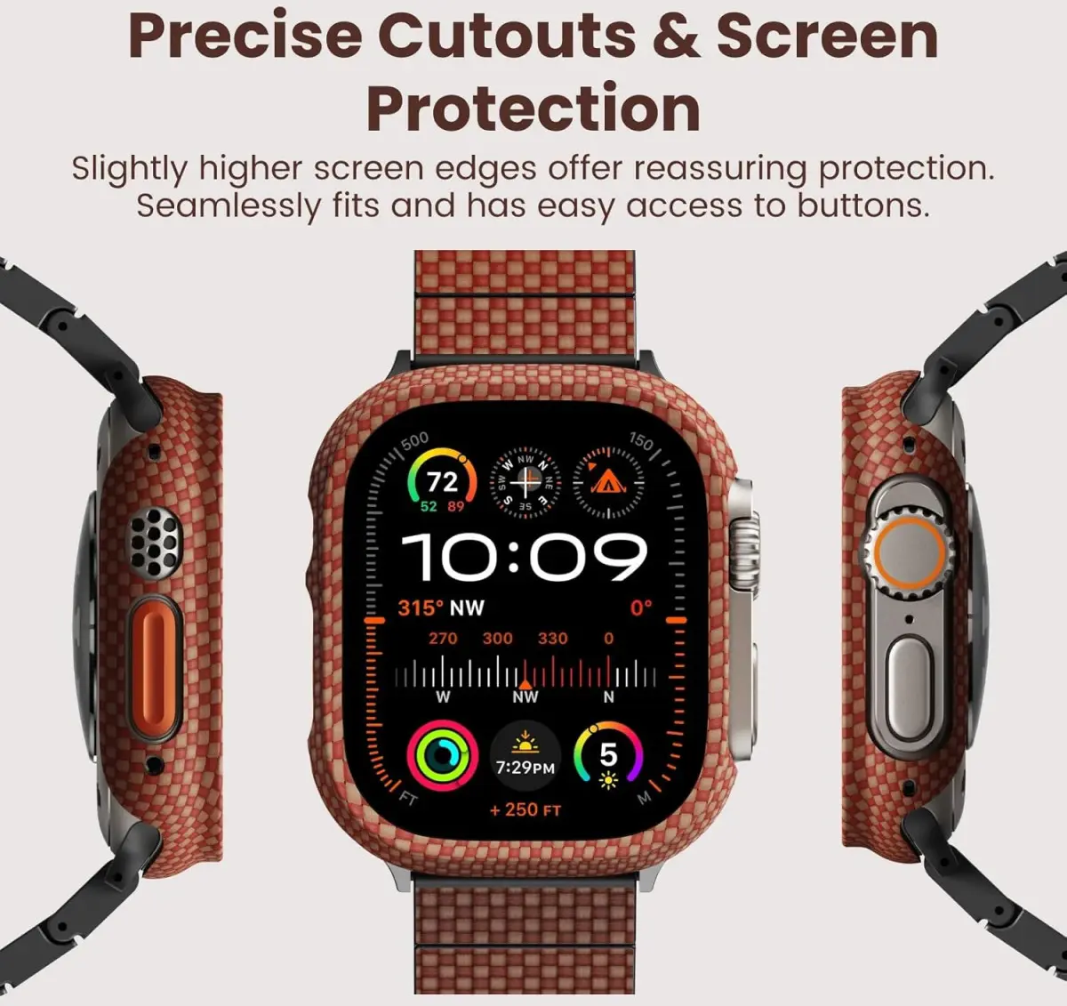 PITAKA Air Case - Apple Watch Ultra 3/2/1 Hoesje - Aramide Ultra Dun - Sunset afbeelding 8