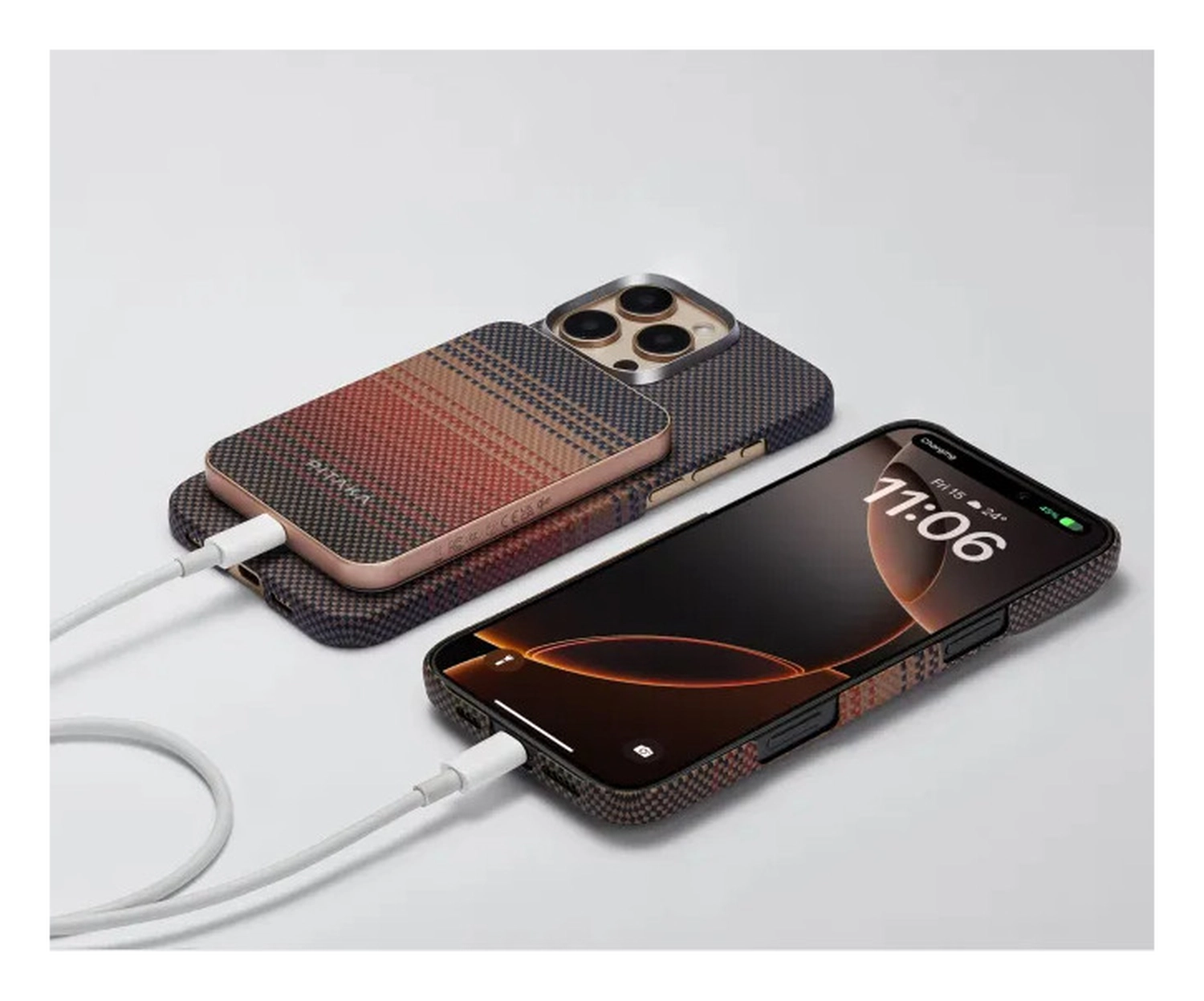 PITAKA MagEZ Universele MagSafe en Qi2 Powerbank Kevlar 5.000 mAh Sunset afbeelding 5