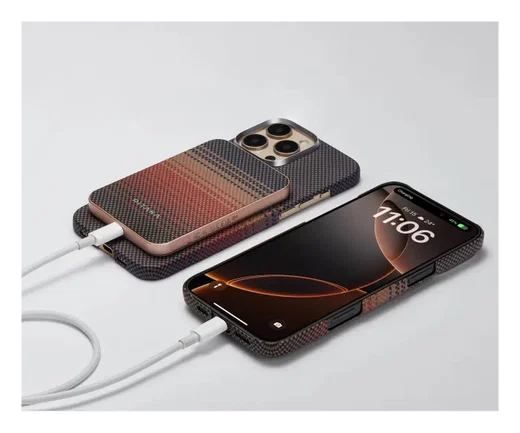 PITAKA MagEZ Universele MagSafe en Qi2 Powerbank Kevlar 5.000 mAh Sunset afbeelding 5