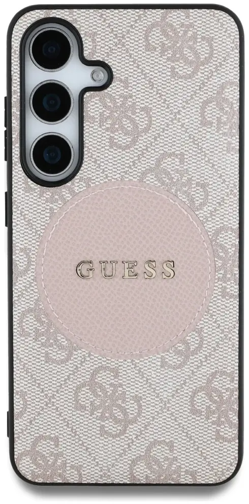 Guess 4G Cirkel Logo Samsung Galaxy S25 Hoesje MagSafe / Qi2 Back Cover Roze afbeelding 3