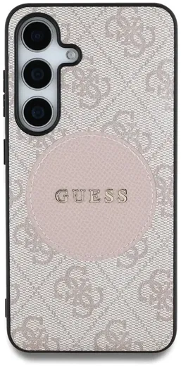 Guess 4G Cirkel Logo Samsung Galaxy S25 Hoesje MagSafe / Qi2 Back Cover Roze afbeelding 3