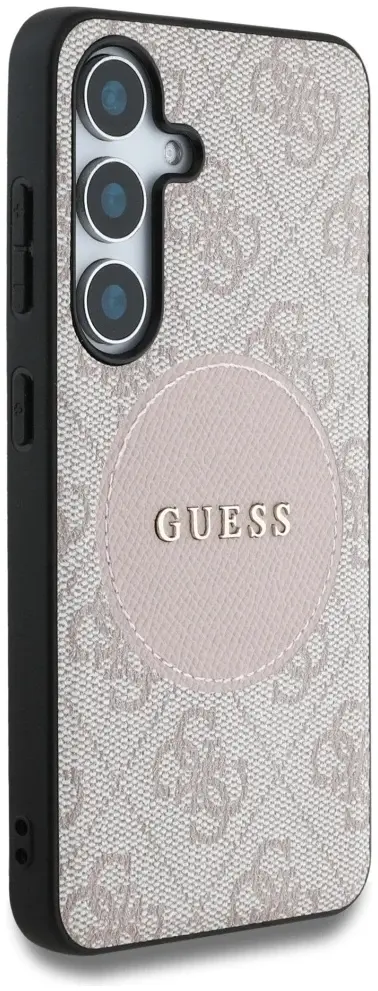 Guess 4G Cirkel Logo Samsung Galaxy S25 Hoesje MagSafe / Qi2 Back Cover Roze afbeelding 4